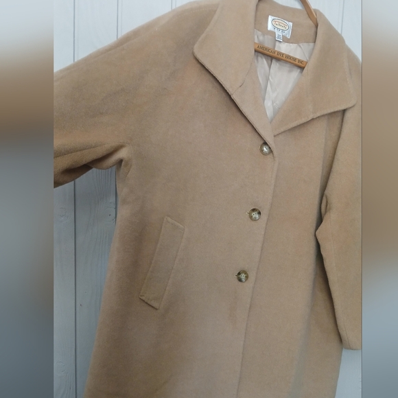 Camel Hair Button Down Coat Talbots Size 20W - Picture 4 of 11